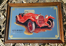 Large Vintage Mirror Alfa Romeo 1930 Grand Sport-  Pub Mirror 19" by 14"