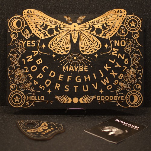 Wooden ouija board - board, —