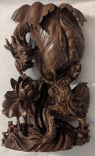 Rare Oriental Wood Carving Sculpture. Candle Holder Fertility Icon Beautiful Old