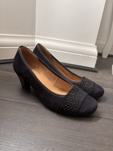 Gabor navy velvet - velvet, heeled