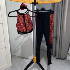 1stPosition Black/red 2pc Modern/acro/tap Dance Costume Size Xtra Large Child