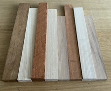 Mixed Hardwood Timber Offcuts x 8 ASH, IROKO, MAHOGANY & WALNUT - Wood DIY 1513