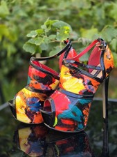 Sergio Todzi Women's Multicolor Platform Stiletto Heel Peep-Toe Shoes, Size 3