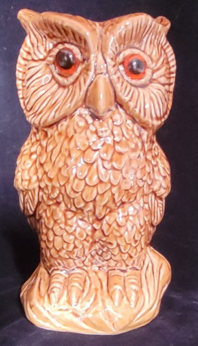 Vintage brown ceramic - , owl