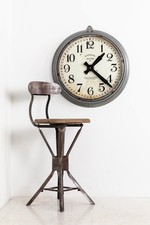 Vintage Industrial 18" National Time Recorder Factory Railway Clock