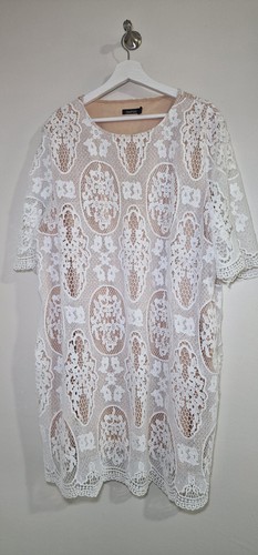 Boohoo white oval lace shift - boohoo,