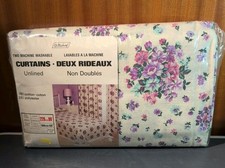 New Vintage 80s St Michael M&S Curtains Cotton Blend 132"W x 90"L Floral Pattern
