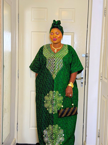 Women green african kaftan - african,