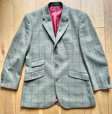 Brook Taverner (38S) Windowpane Modern TWEED Check HACKING Blazer Sport Jacket