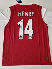 ORIGINAL Arsenal 2006/08 Home Shirt Signed French Legend Thierry Henry ACG CERT