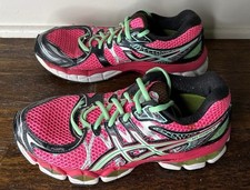 ASICS Womens 7.5/39 Gel-Nimbus 16 Pink Green  Running Shoes + Superfeet Insoles
