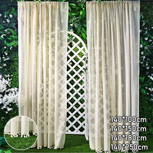 Voile curtains tassels cream - curtains,