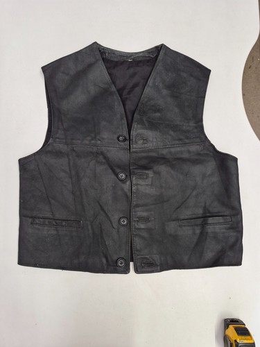Vintage leather waistcoat - , 42"