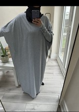 Light grey batwing abaya Maxi
