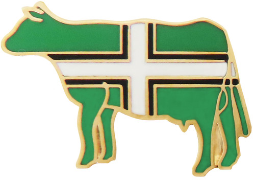 Devon flag cow pin - flag,