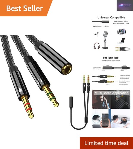 22cm headphone mic splitter - 22cm,