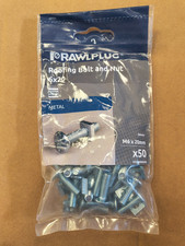 Rawplug Roofing Bolts & Nuts M6 pack of 50
