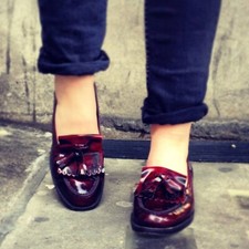 Russell & Bromley Chester Oxblood Fringe Tassel Loafer Size EU 38.5 UK 5.5