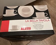 NEW ITALIAN ALESSI LA BELLA TAVOLA 2 CUPS & SAUCERS BY ETTORE SOTTSASS