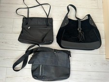 x 3  Black Leather Handbags / Shoulder Bags Medium