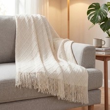 Knitted Tasselled Throw