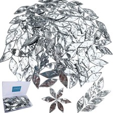 120 Silver Mosaic Glass Petals