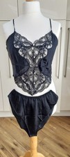 1980s Vintage Silk Camisole and French Knickers Set UK Size 12 MISS charlotte