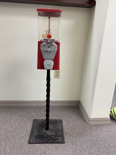 Vintage red gumball machine - vintage,