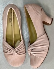Hotter Amethyst pastel pink Suede Court Shoes size UK 6 Ortholite excellent