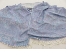 JANE AUSTEN GEORGIAN STYLE PASTEL PALE BLUE & PINK PAISLEY XL SCARF SHAWL WRAP