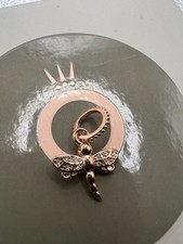 pandora  925 Sterling Silver 14k Plated Rose Gold Dragonfly charm