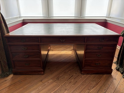 Mahogany wood partners desk - mahogany,