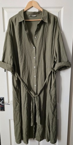 Khaki linen blend shirt - khaki,