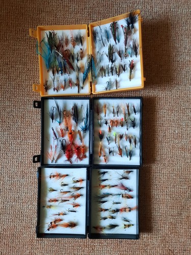 Plastic fly boxes - 3, circa