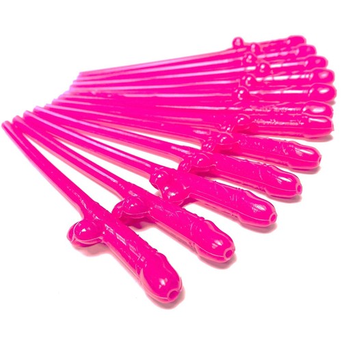 Bright pink willy straws pack - bright,