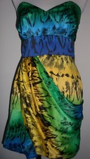 Next Runway Collection Strapless Bubble Dress In Multi Print Size 12 BNWT