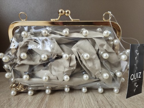 Quiz clear pearls purse - clear, bag