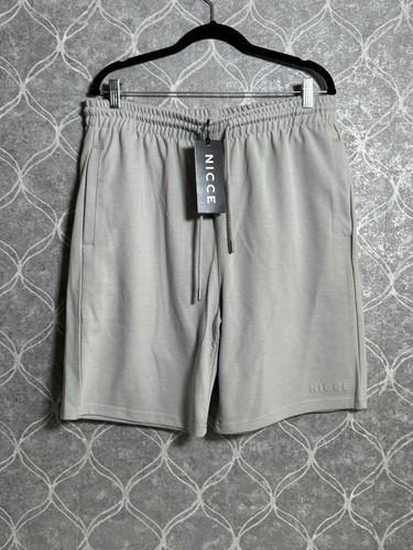 Nicce chalk grey shorts - nicce,