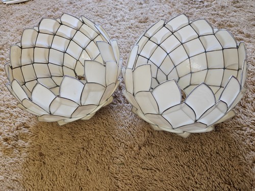 Pair vintage capiz shell - pair,