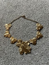 Dolce Vita Gold Colour Embossed Bold Leaf Vine Necklace Cleopatra