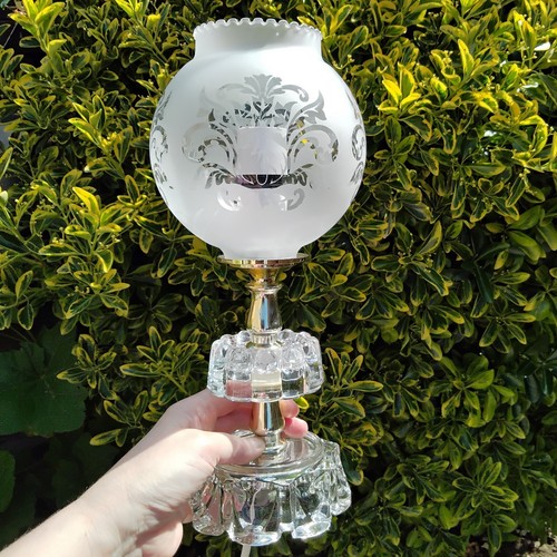 Vintage glass table lamp - vintage,