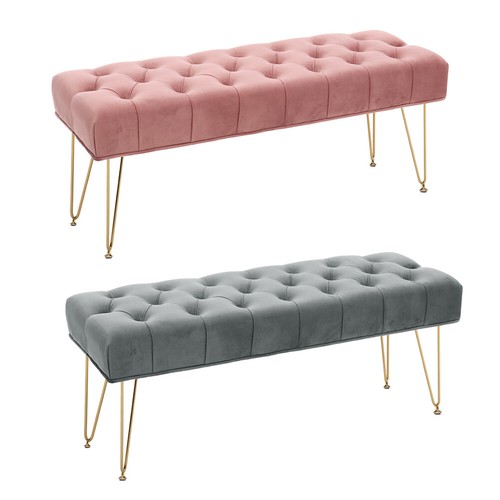 Velvet padded ottoman - velvet, shoe