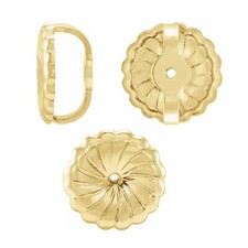 14K Solid Yellow Gold Threaded Earring Backs Nuts for .032"Screw Post 7.5mm 2pcs