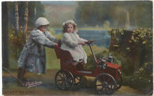 Children with Pedal car Postcard Tuck Little Motorists Ready to Start Ref 8064