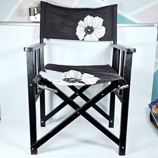 Wooden Director's Chair Vintage Style Black Folding Chair Garden Patio Picnic
