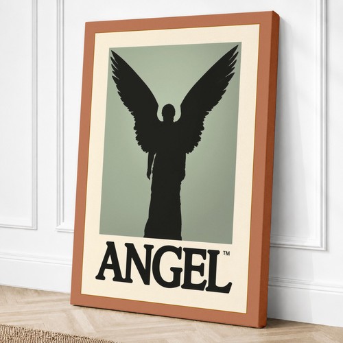 Silhouetted angel minimalist - silhouetted,