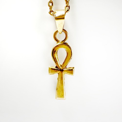 Vintage 18k gold ankh - gold, cross