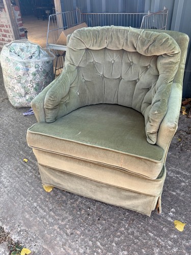 Vintage green button - vintage, armchair