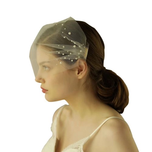 Handmade pearls blusher veil - handmade,