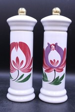 Set Of PORTMEIRION Ceramic Hand Painted Salt & Pepper Grinders 7" - W14